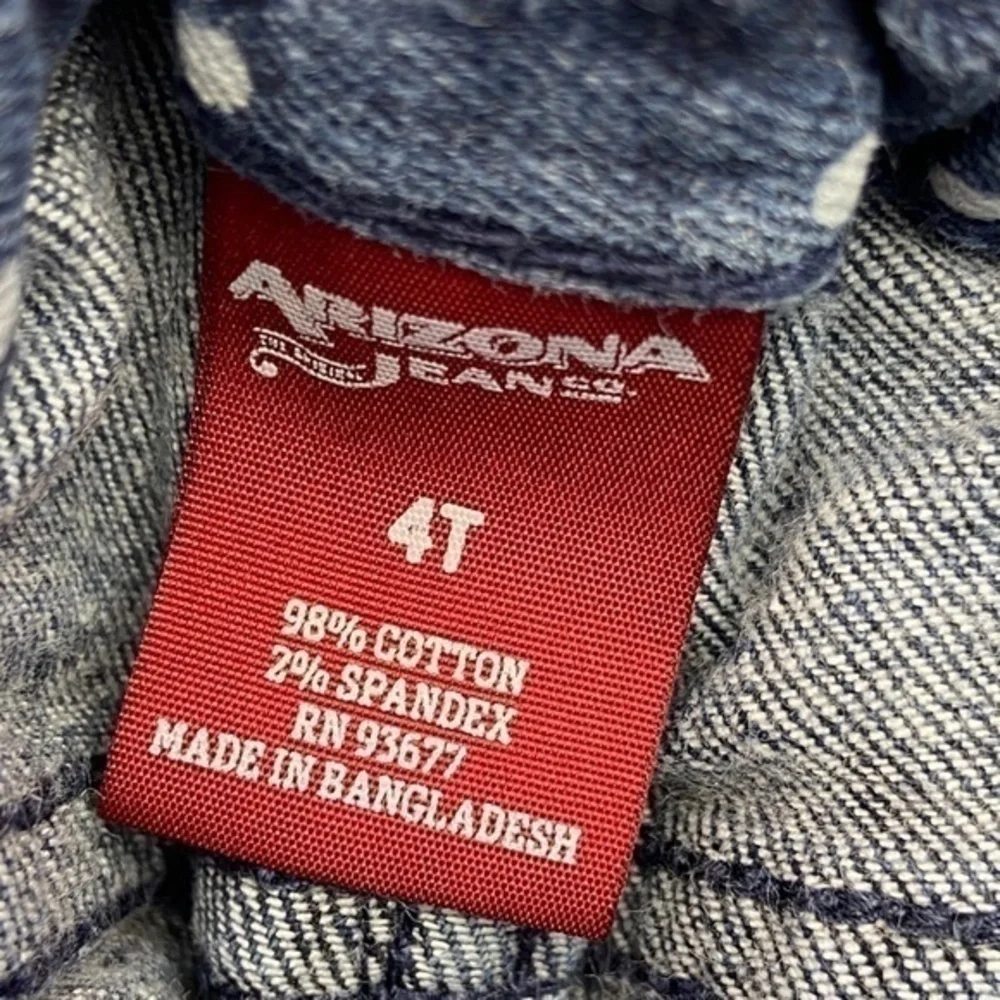 Arizona Jeans Co Skinny Jeans Toddler Girls Size 4T Polka Dot Blue Denim